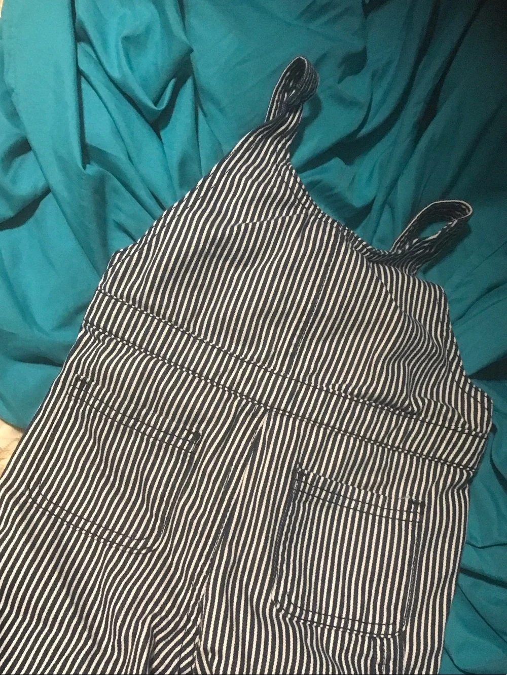 Old Navy Blue and White Striped Kids Overalls